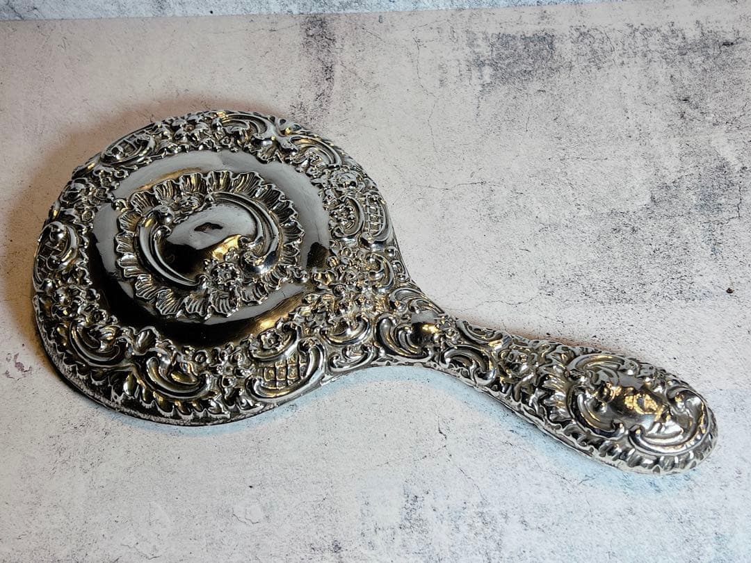 英国製　アンティーク　手鏡　ミラー　イギリス　antique silver