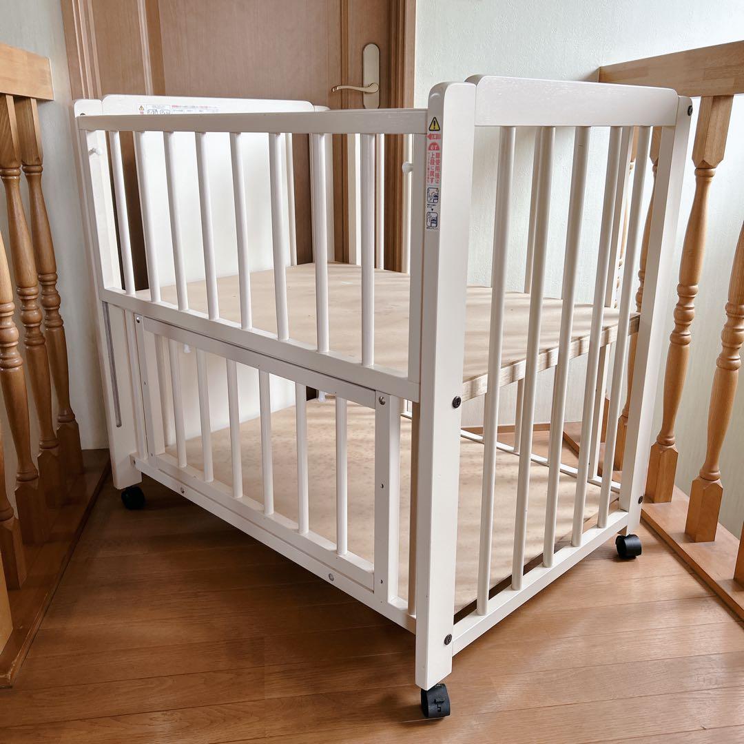 キンタロー ベビーベッド スヌーピー ホワイト 不具合無し おしゃれ 床下収納