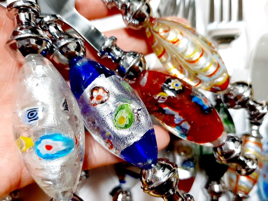 １２本セット　新品　クリスマス　キラキラ　ぷっくり イタリアベネチアンガラス調