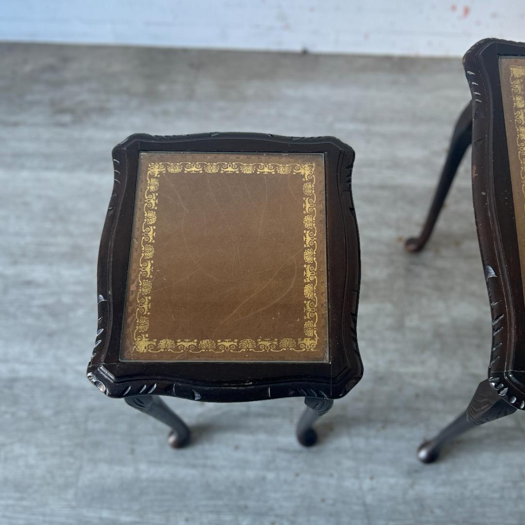 イギリス アンティーク家具 ガラストップ ネストテーブル 1960年頃 951A