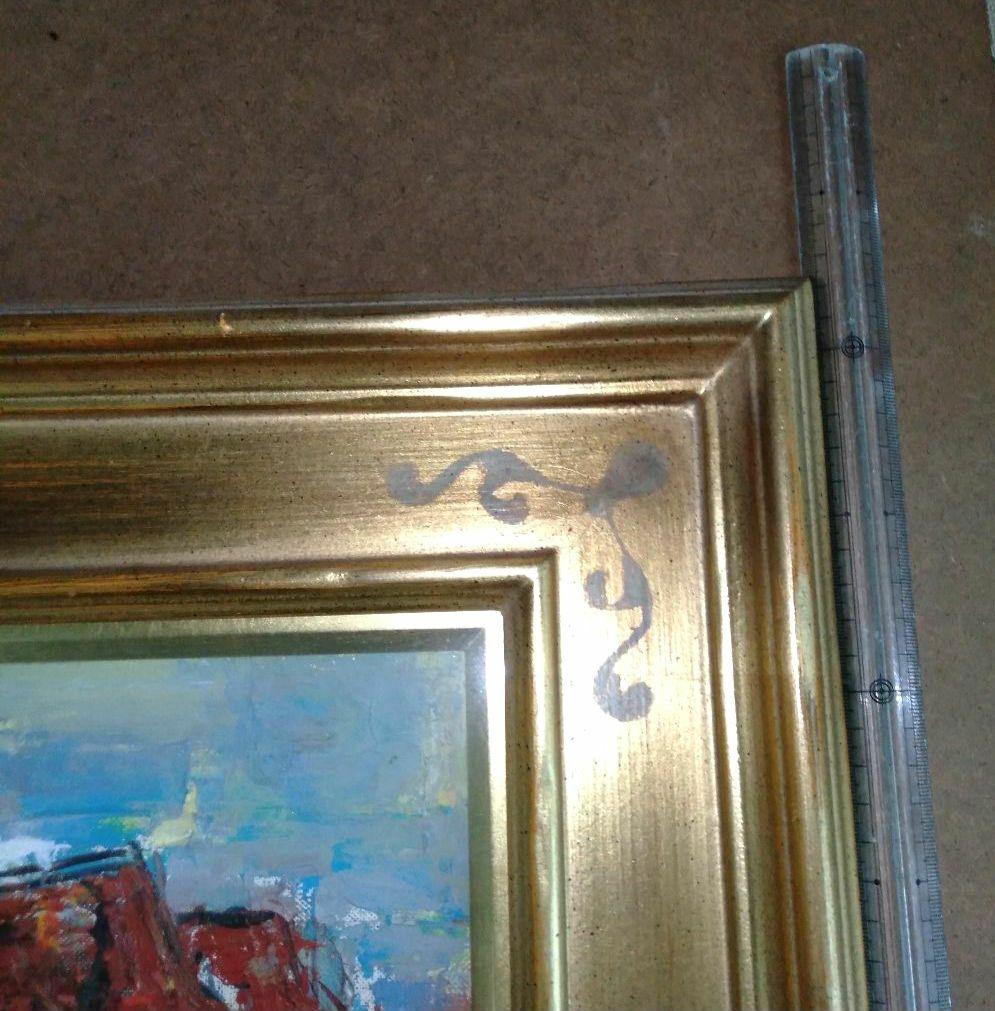 安井賞画家　矢野欣二　「大山」　風景画 　ゴールドフレーム木製額縁