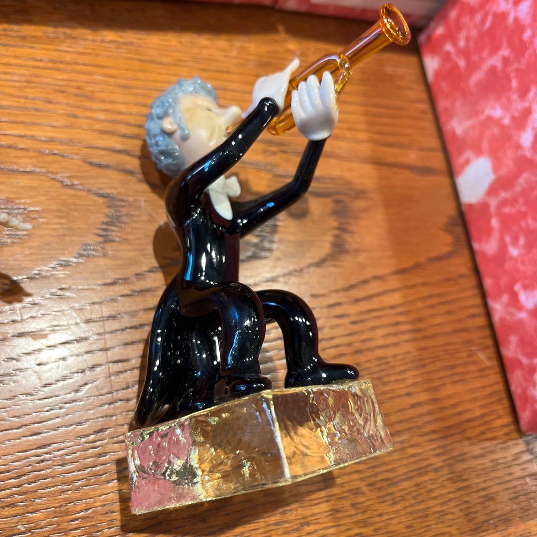 マ*ド様 希少　アンティーク　スワロフスキー　ボヘミアングラス　オーケストラ　置