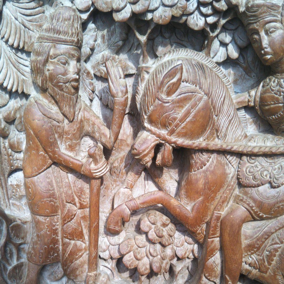 ★大型60cm★目立つ★インドネシア伝統彫り物★手掘り工芸品