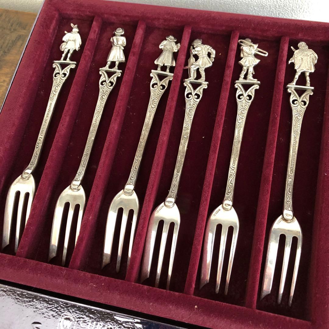クリストフウィドマン　シルバー925 フォーク6客セット　中世の音楽家　純銀製