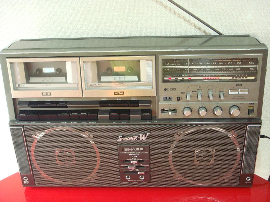 SHARP　＊昭和の音質重視ラジカセ　ザ・サーチャーW　GF８８８＊【訳アリ品】