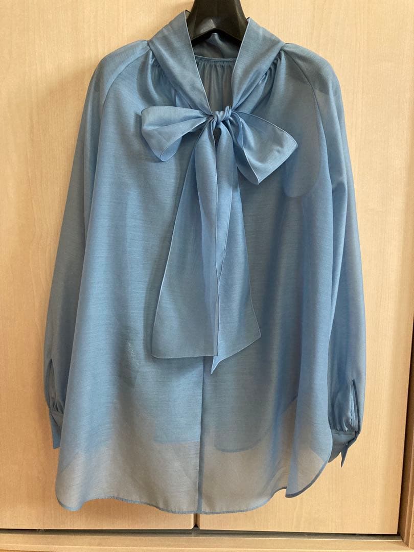 シップス　〈手洗い可能〉オーガンジー リボン ブラウス