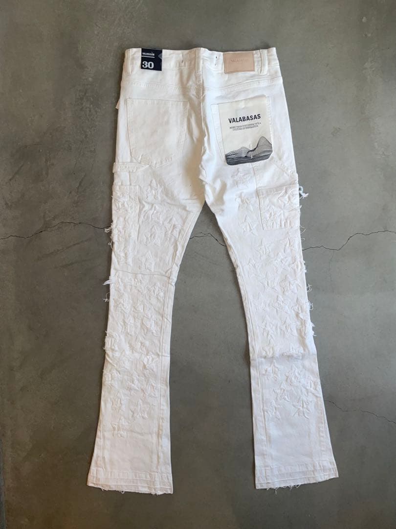 【新品未使用】VALABASAS バラバサス ホワイトスターフレアデニム 30