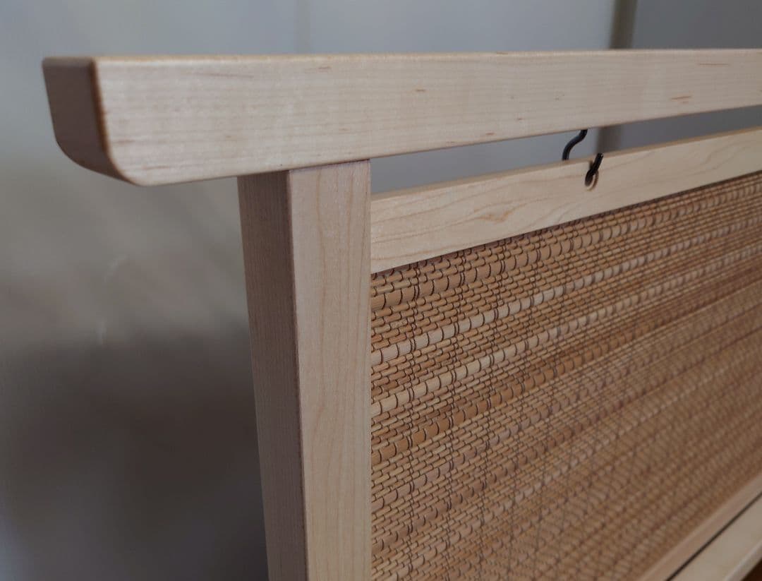 衝立小さな衝立#結界竹簾調１枚式木地仕上げ衝立　１台限定　竹簾（燻し竹）使用衝立