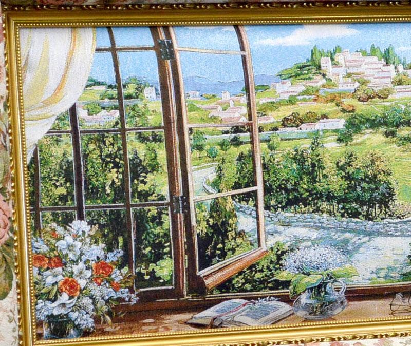 絵画 額絵 ゴブラン額絵 窓から眺める丘 壁掛け 額入り アート アートパネル