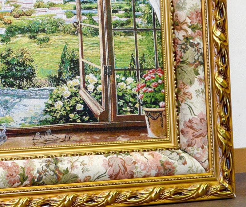 絵画 額絵 ゴブラン額絵 窓から眺める丘 壁掛け 額入り アート アートパネル