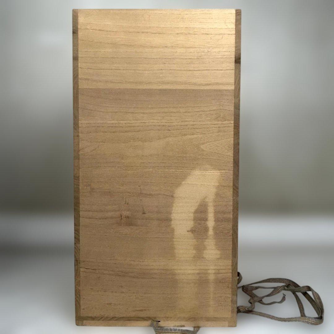 植松隆　『彩泥線紋四角扁器』　美術品　陶芸　作家物　桐箱入り