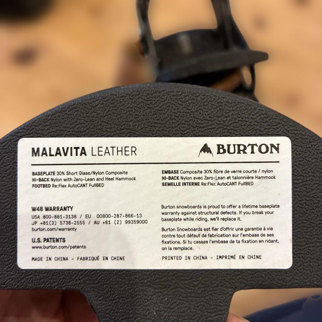 Burton MALAVITA LEATHER Sサイズ　マラビータレザー