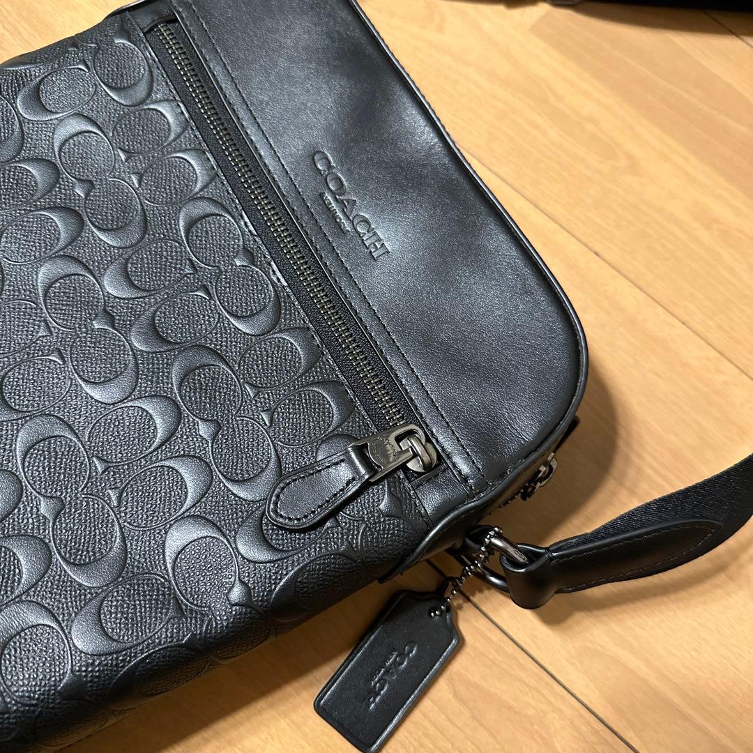 美品 COACH シグネチャー　ショルダーバッグ　フライト　ブラック コーチ