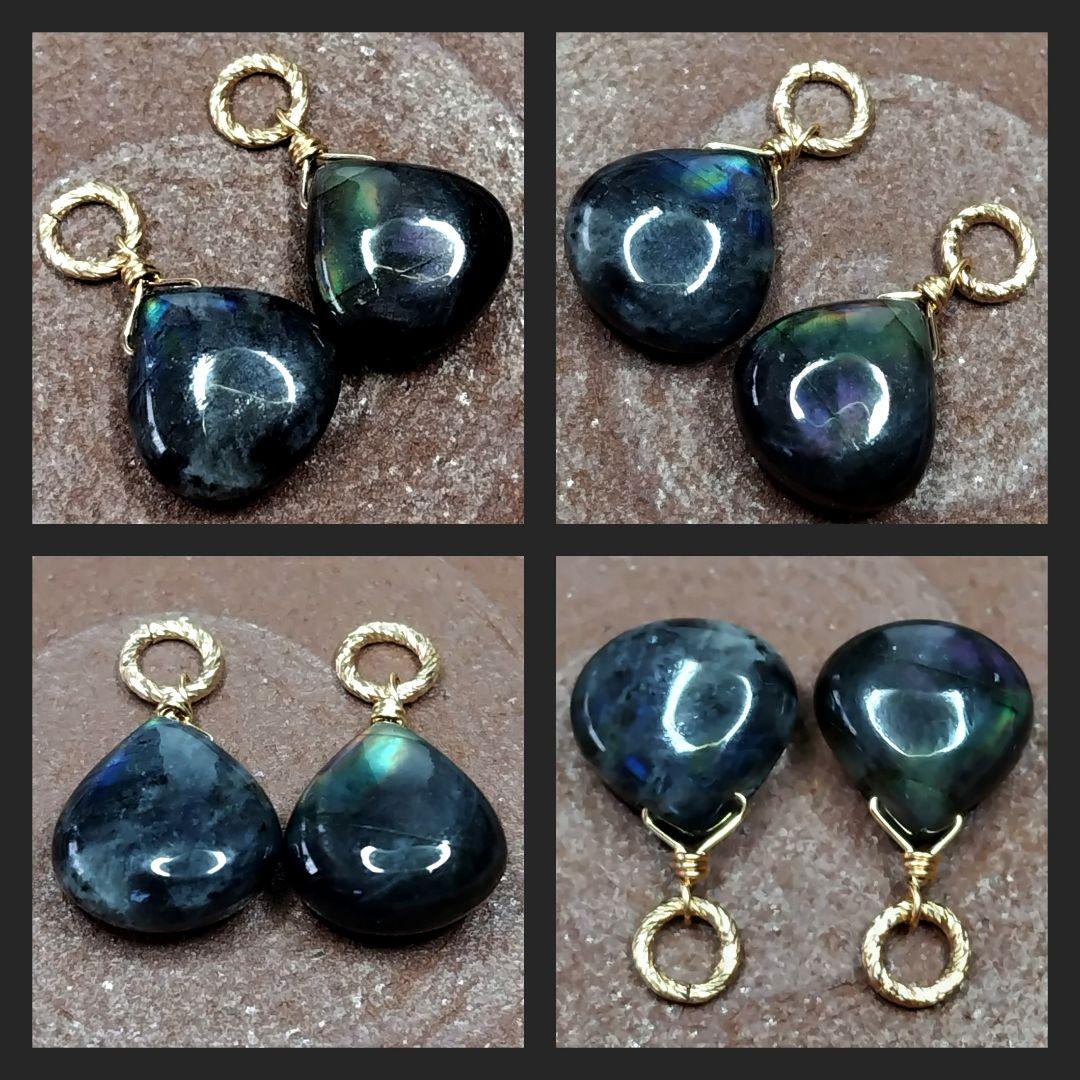 【専用ページ】スペクトロライト ピアス、ペンダントトップ、14kgf