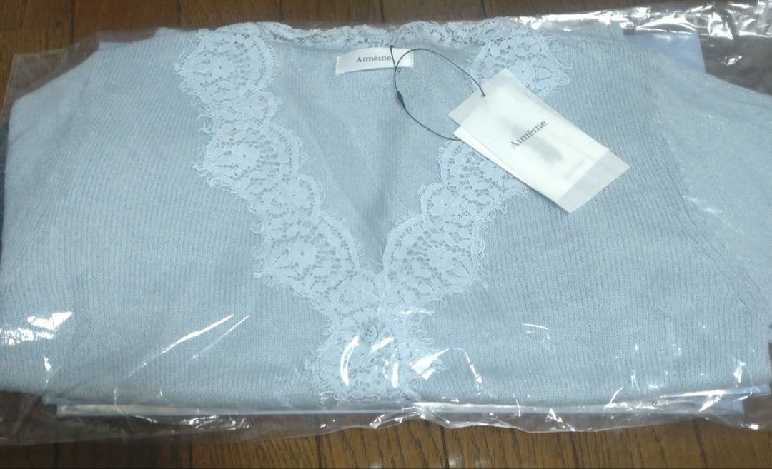 実物写真掲載 即完 Aimeine エメイン シアーモヘヤレースカーディガン
