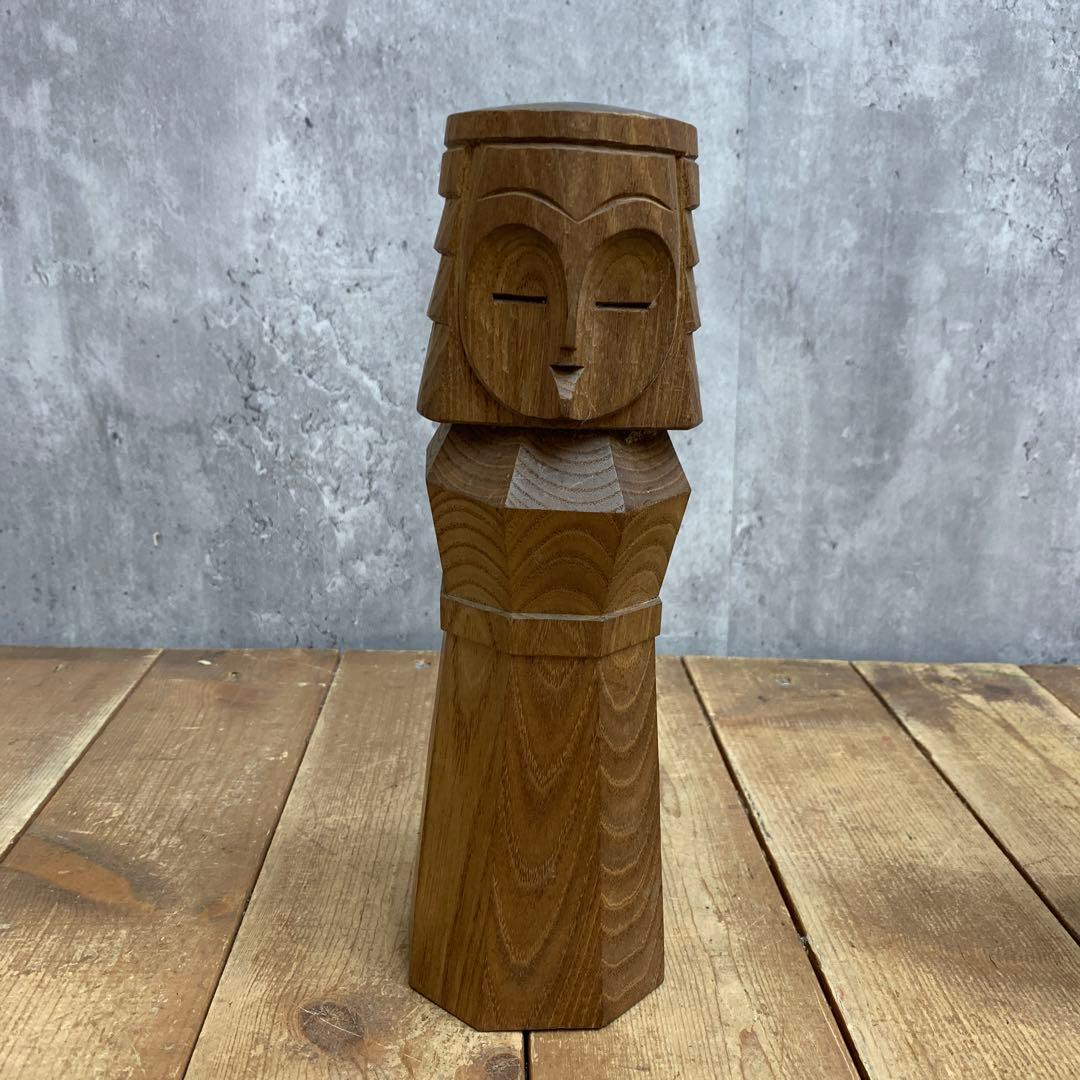 4F 【縁起物】アイヌ伝統工芸 木彫り ニポポ人形 ペア セット