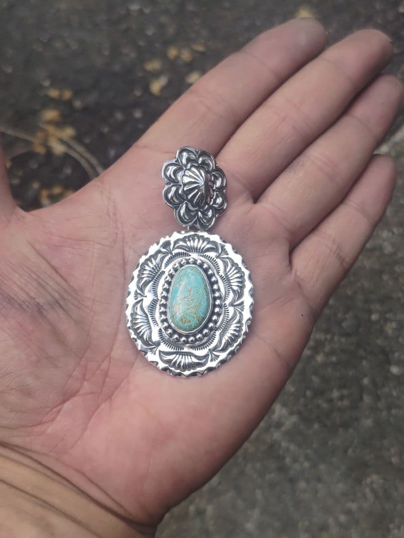 在庫処分! 最終値下げ! リポウズ スタンプワーク ハチタターコイズ ペンダント