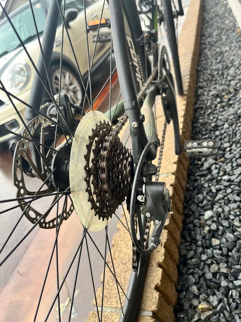 MERIDAロードバイク ブラック/グリーン 700C