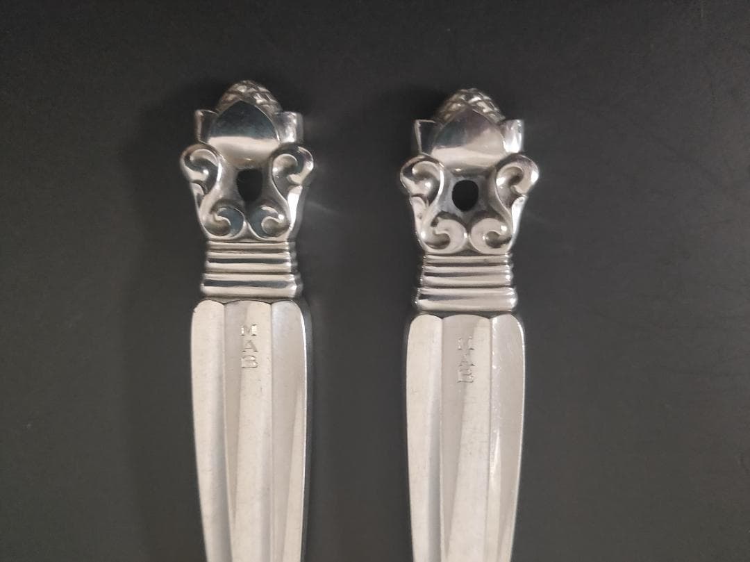 ジョージジェンセン エコーン バター ナイフ 2本 純銀製 アンティーク