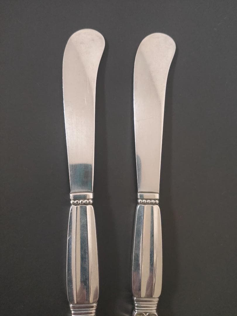 ジョージジェンセン エコーン バター ナイフ 2本 純銀製 アンティーク