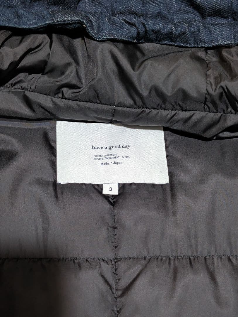 have a good day NANGAダウン　モッズコート デニム