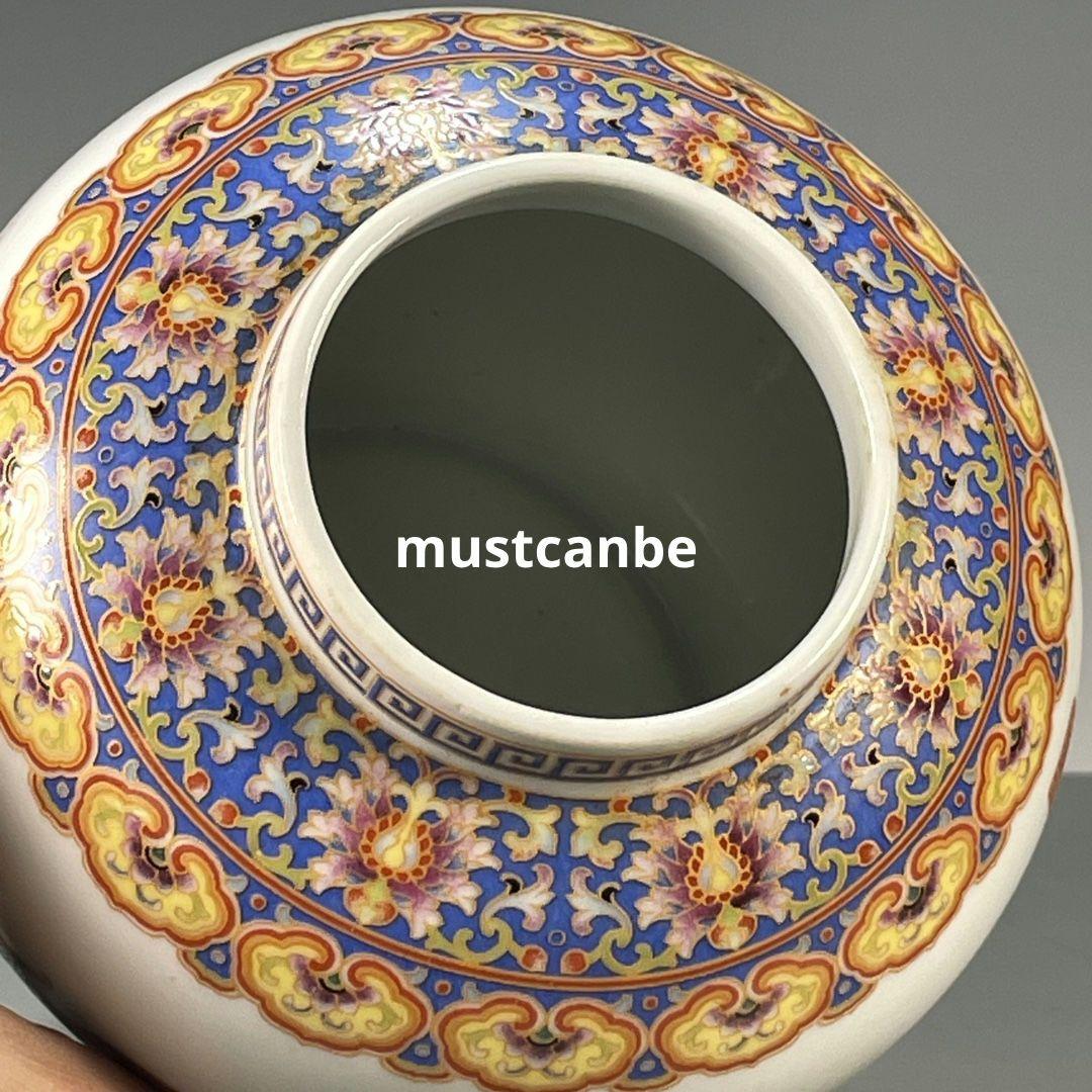 琺瑯彩五牛図蓋缶 景徳鎮 陶磁器 装飾品 現代工芸品 美術品 置物