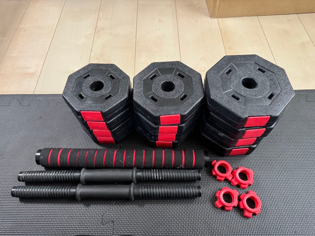 【iROTEC等】ダンベル2セット、ベンチ+マット +アブローラ¥45760相当