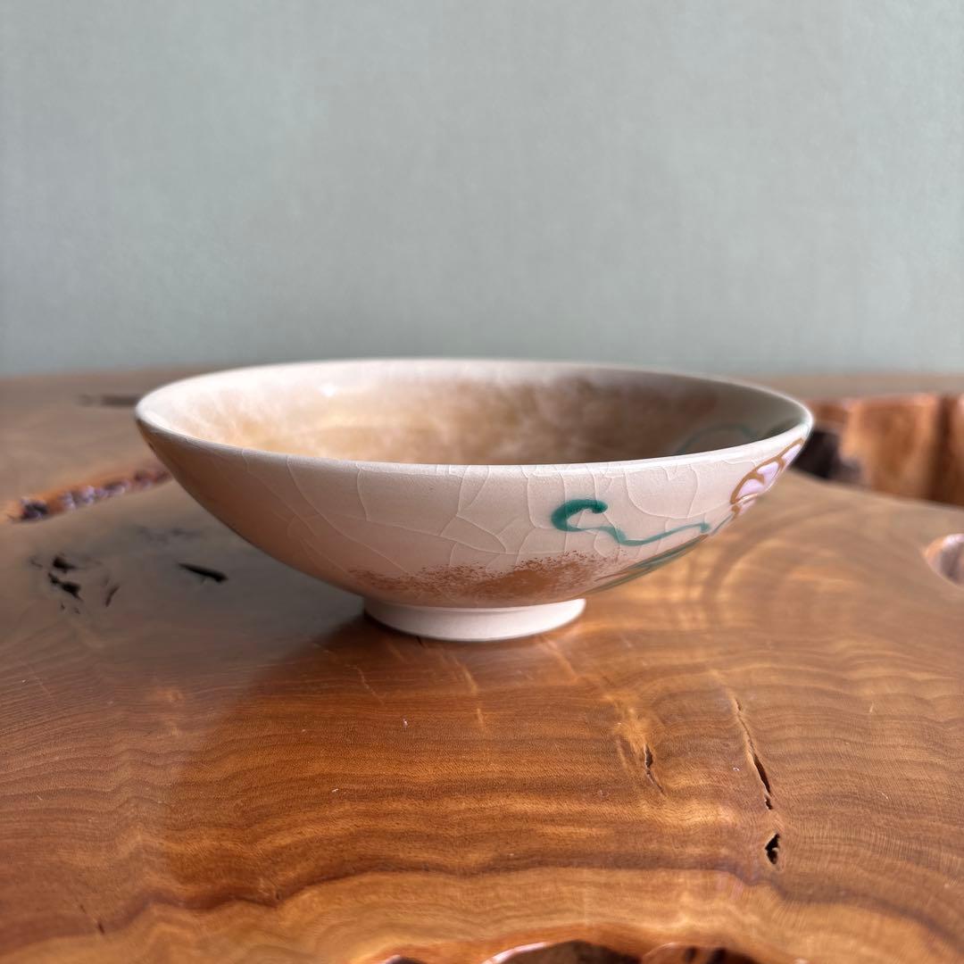 久世久宝 色絵朝顔 夏茶碗 抹茶碗 茶道具 （定価38.000円）