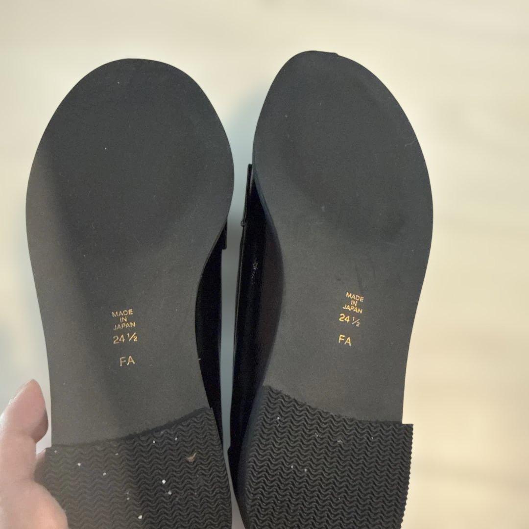 Diana 黒 リボン付きローファー　24.5