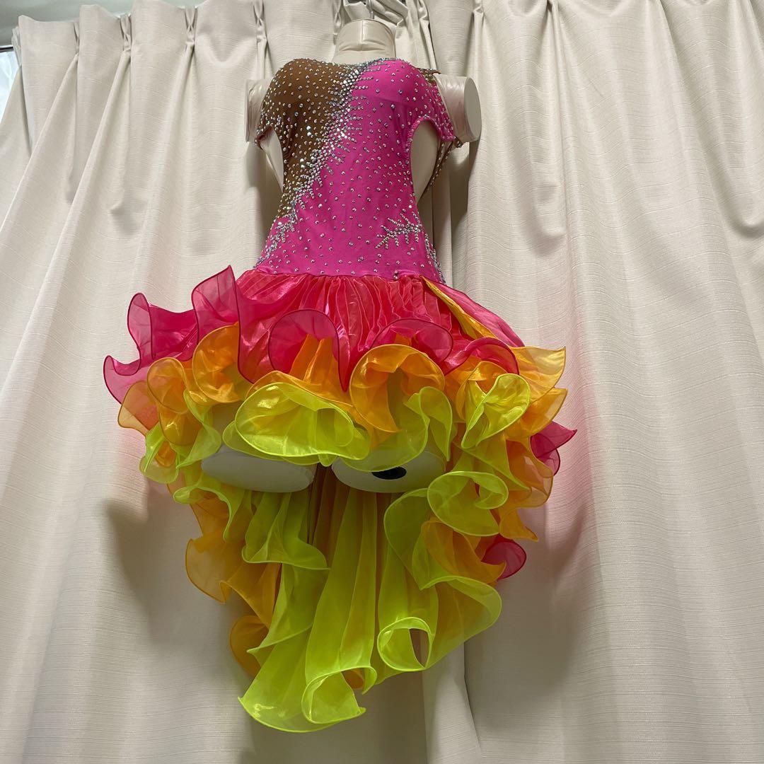 ラテンドレス S〜M 社交ダンスドレス デモ 競技会 胸パッド インナーパンツ