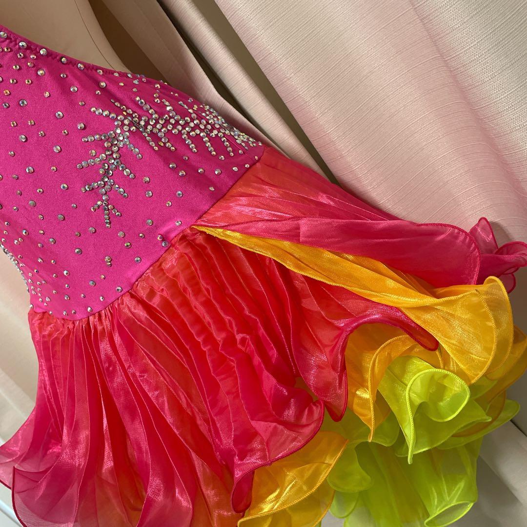 ラテンドレス S〜M 社交ダンスドレス デモ 競技会 胸パッド インナーパンツ