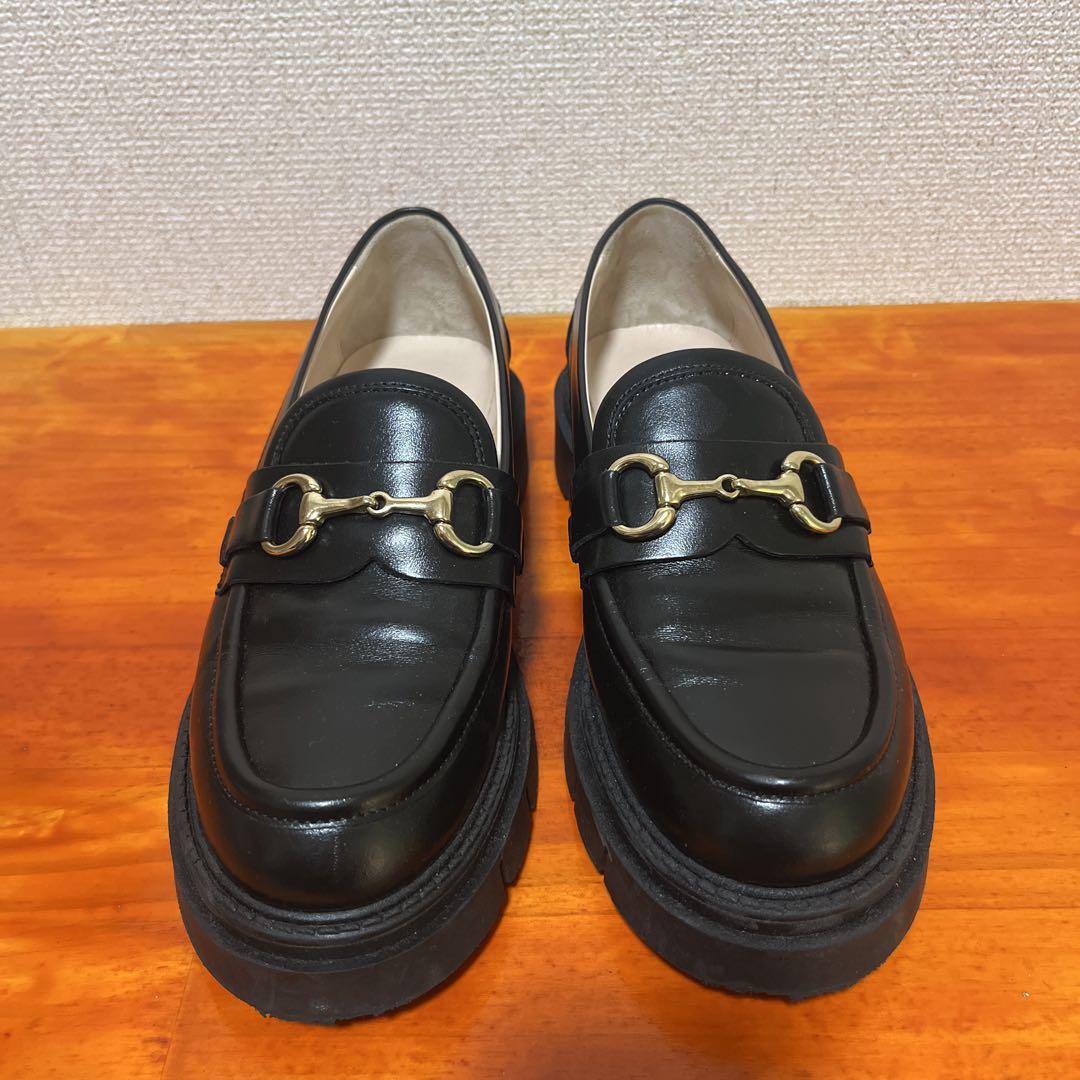 コルソローマ トラックソールビットローファー 22.5cm 靴 黒 ブラック