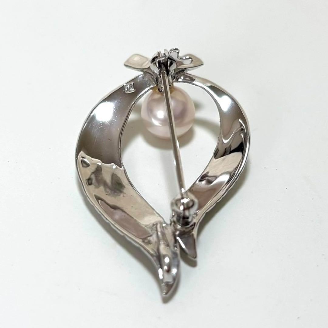 【極美品】MIKIMOTO ミキモト パール　ブローチ　コサージュ　リーフ