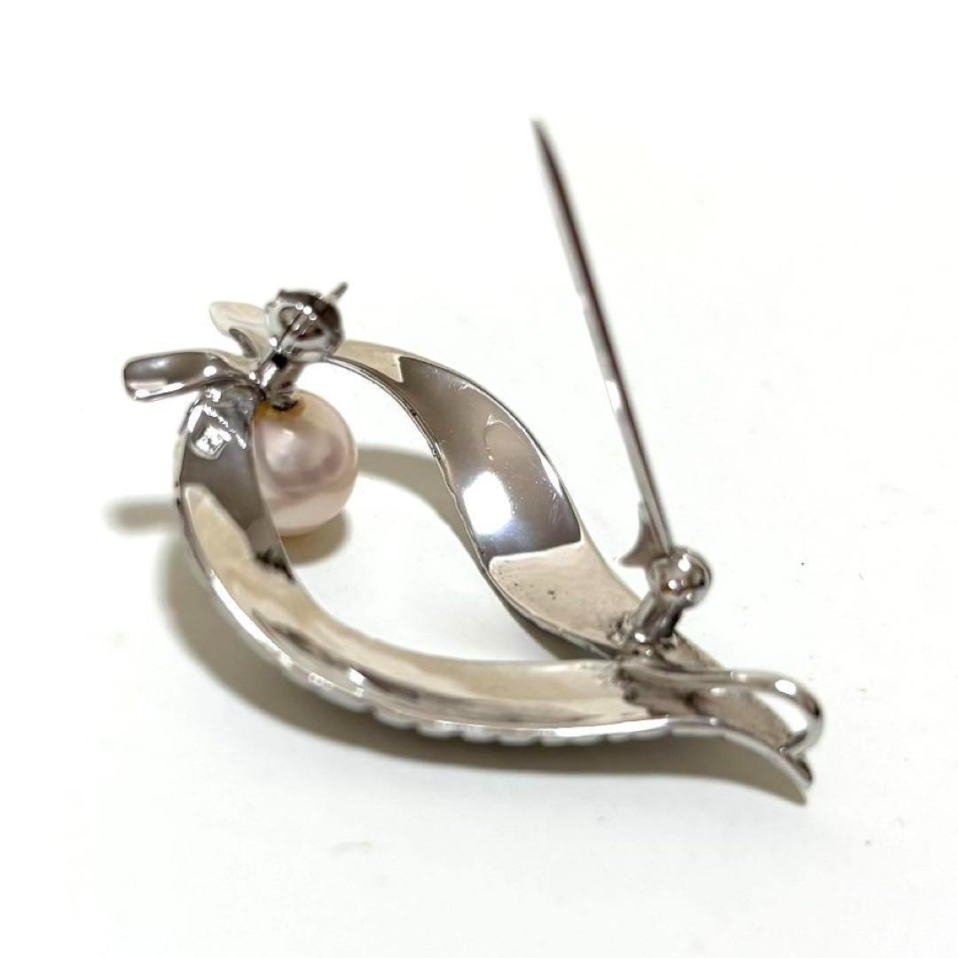 【極美品】MIKIMOTO ミキモト パール　ブローチ　コサージュ　リーフ