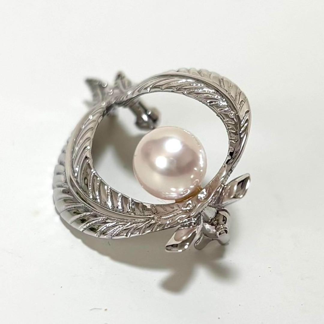 【極美品】MIKIMOTO ミキモト パール　ブローチ　コサージュ　リーフ