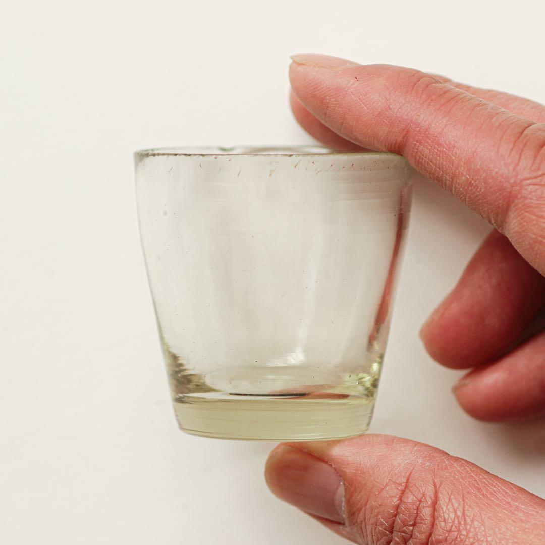 明治　大正　ガラス　面取り　ちょこ　猪口　酒器　酒盃　ゆらゆら