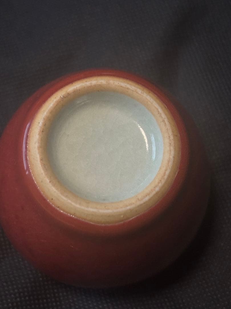 中国古美術品　清の時代　郎窯紅　水盂 水滴8cm