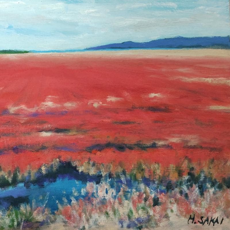 ☆ 境 肇 ☆「サンゴ草」油絵　F4号　新品額！