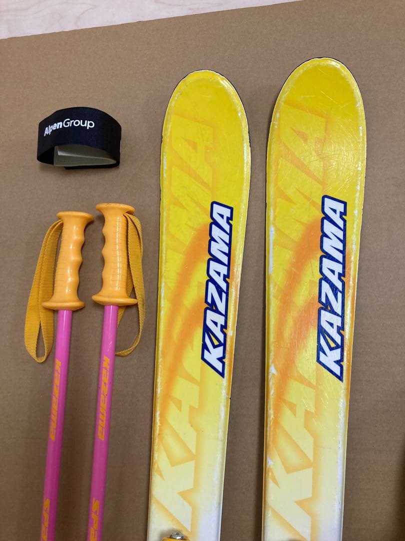 KAZAMA キッズ用 スキー板110cmブーツ22cmストック90cm セット