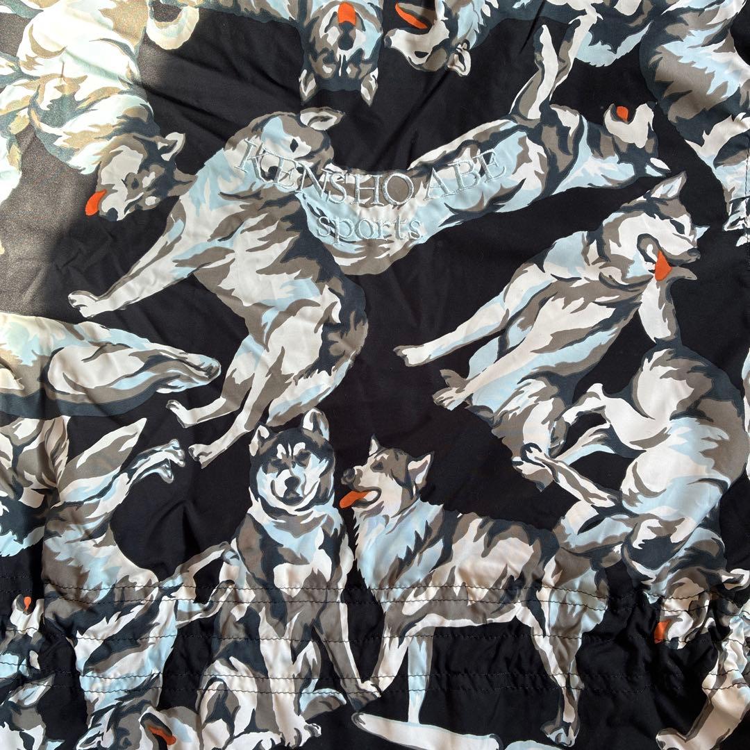 KESHO ABE ハスキー犬柄　スキーウェア　セットアップ ダウンジャケット