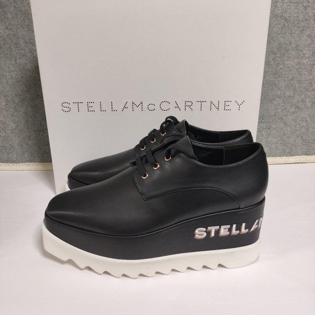 ぽあろ38サイズ24.5cmロゴ黒ステラマッカートニーエリス138000円