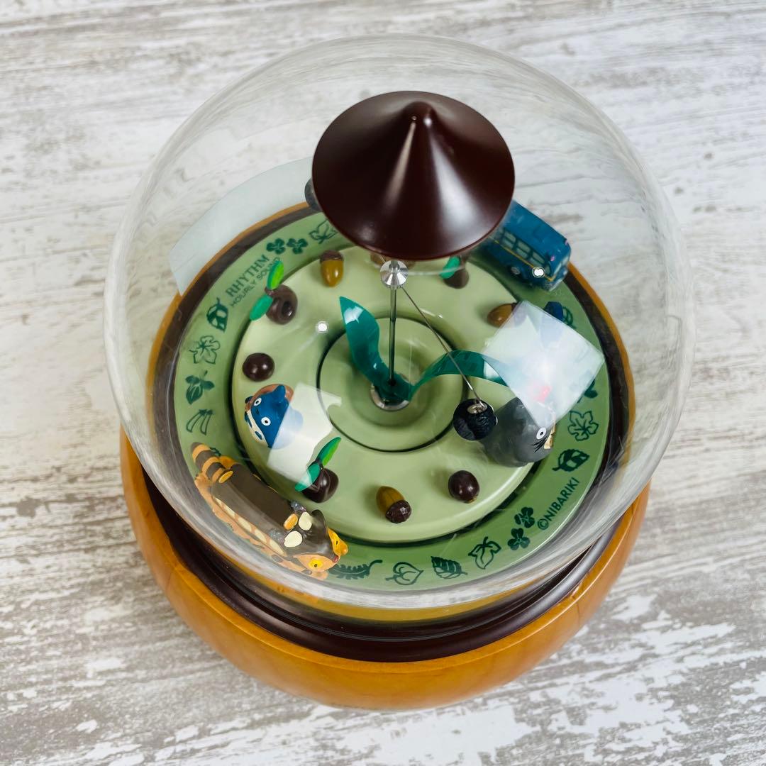 【美品】　となりのトトロ どんぐりドーム オルゴールからくり時計　リズム時計工業