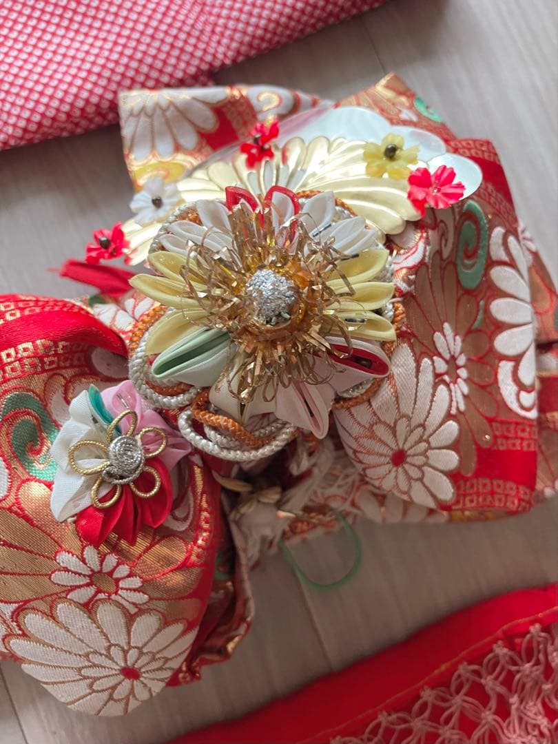 七五三　ビンテージ着物セット　3歳　作り帯+ 被布