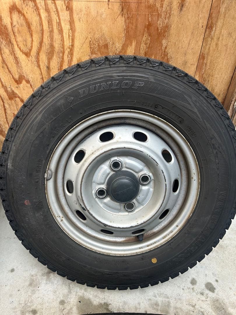 145R12 6PR ハイゼット用スタッドレス、スチールホイール4本セット