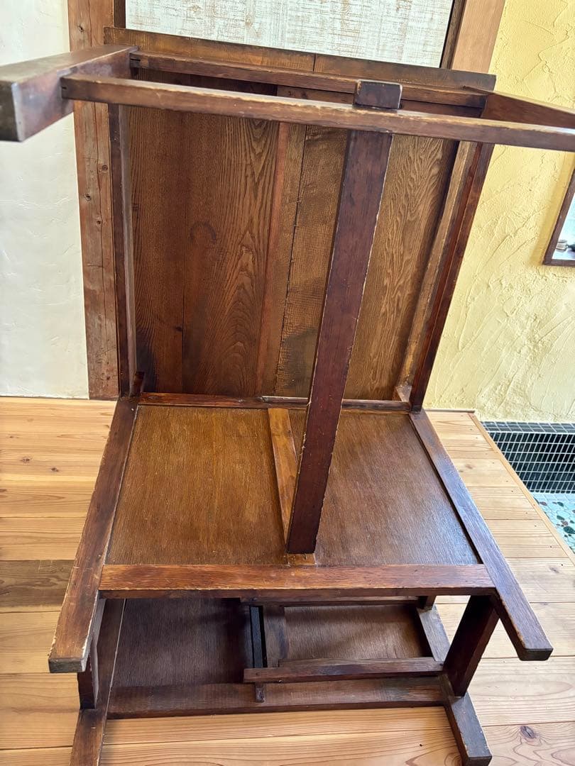 アンティーク　レトロ　木製デスク 5引き出し付き