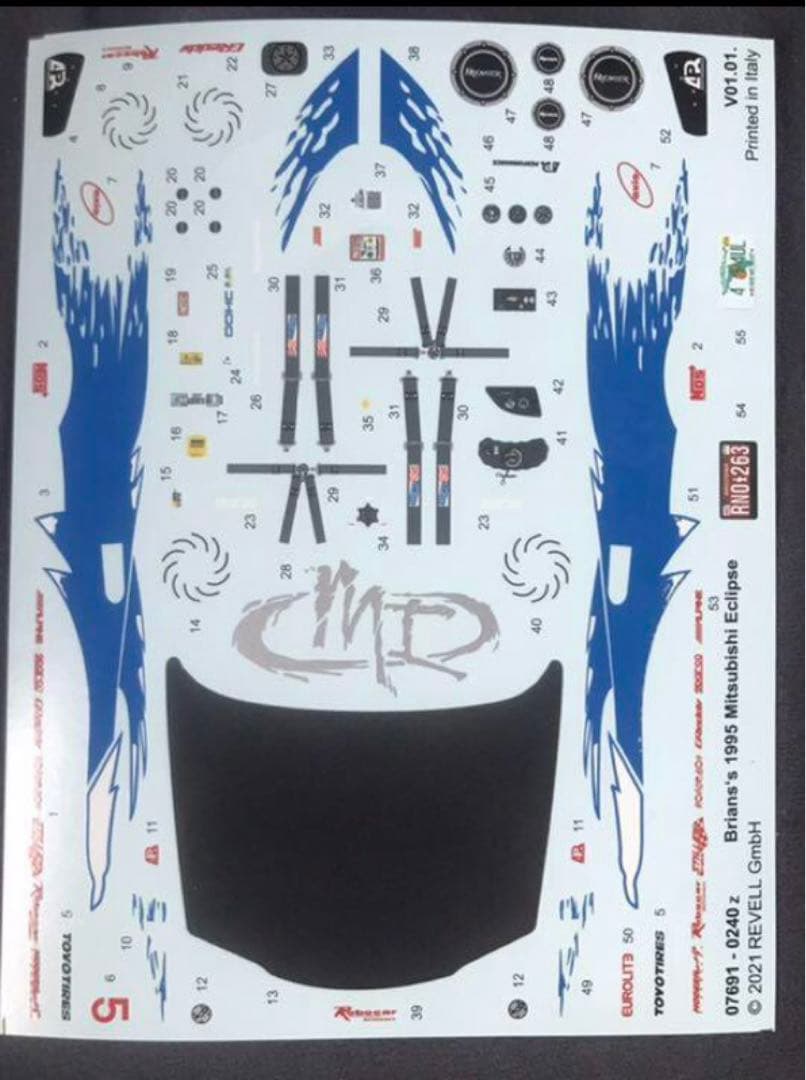 NO.129 1/25 イクリプス ワイルドスピード仕様 レベル製 エンジン付