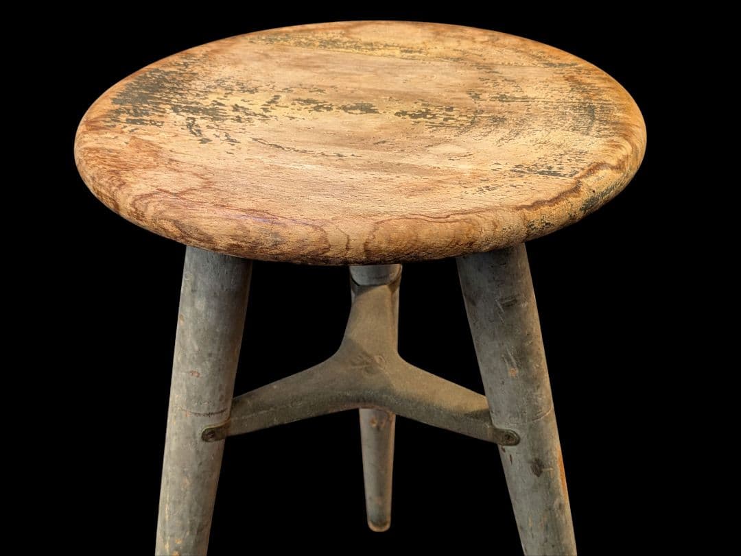 リッカーミシン　リッカー社　三足スツール　丸スツール　アンティーク　ヴィンテージ