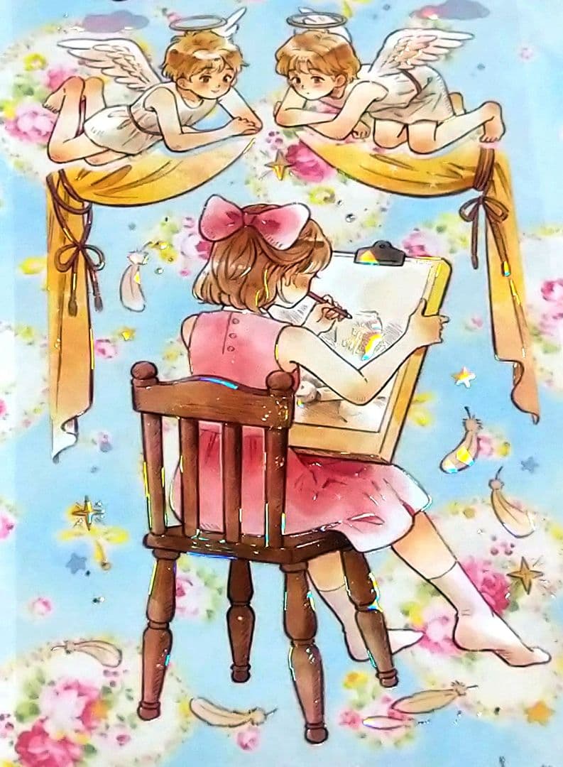 J953＃天使画夹(贝壳光)当季限定切り売り海外人物マステ女の子