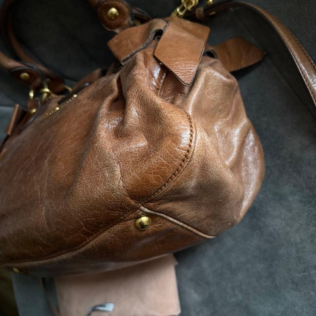 MIU MIU サイドリボン ハンド ショルダーバック 2WAY