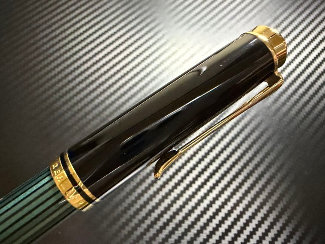 未使用に近い ペリカン スーベレーン M400 緑縞 EF 極細字 万年筆